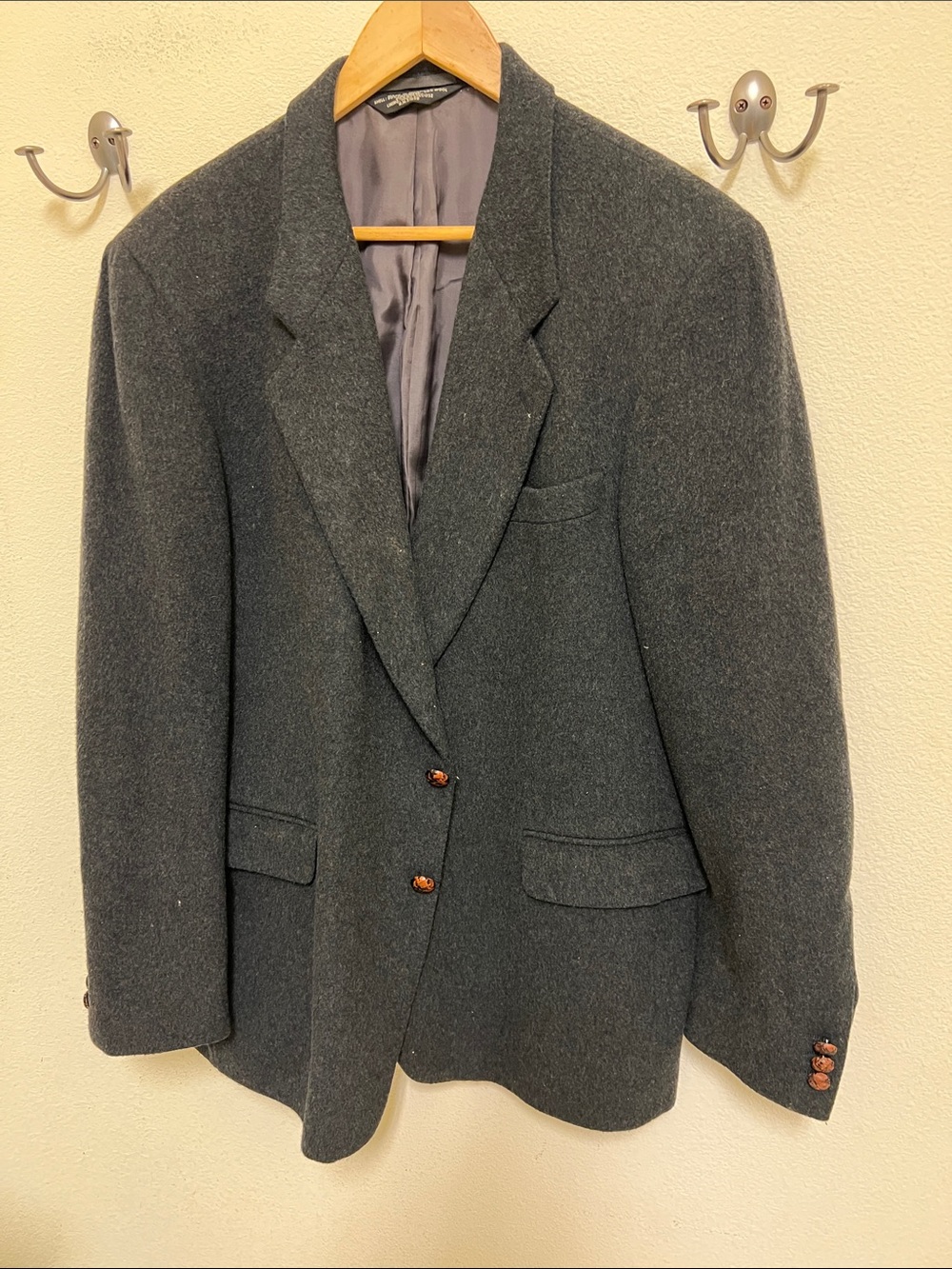 Men's Gray Wool Sport Coat Blazer